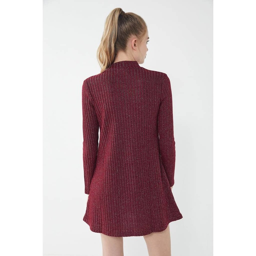 Urban Outfitters Ribbed Metallic Mock Neck Dress - Picture 2 of 6
